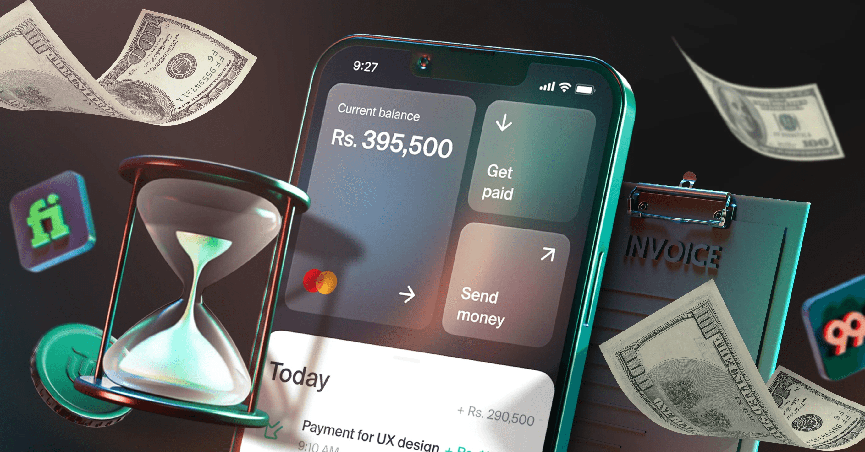 Digital finance and freelance earnings concept - Paying Freelancers